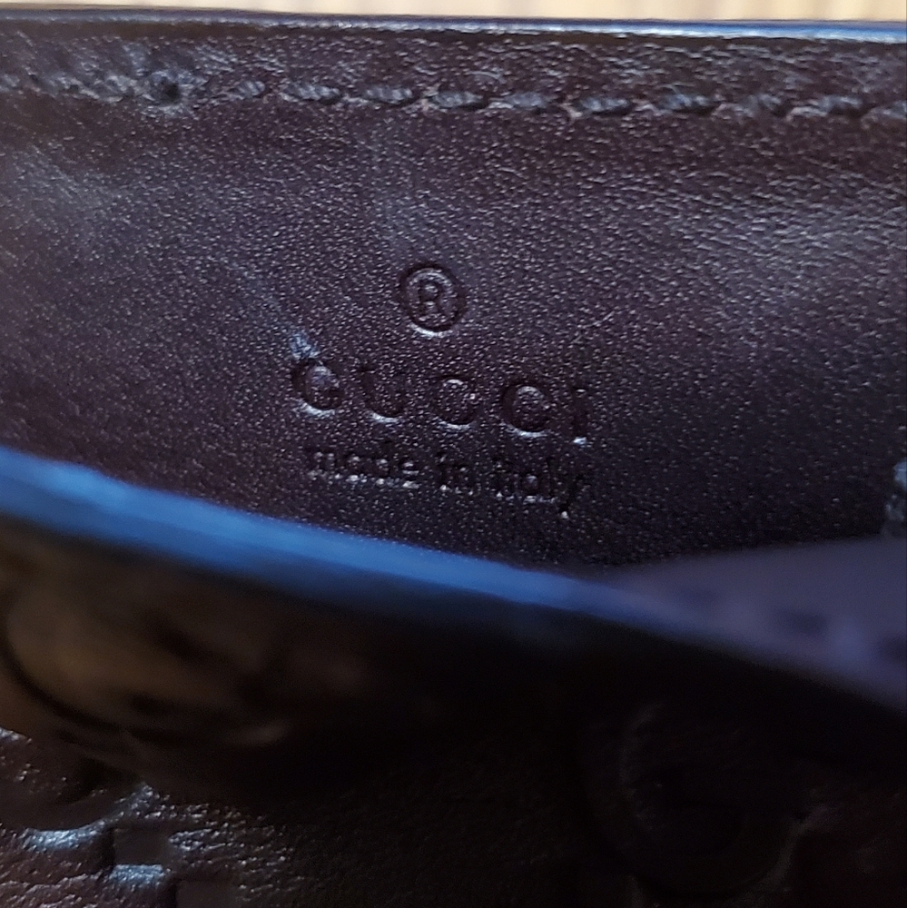 NEW GUCCI Monogram Leather Micro Bag Shoulder Strap Brown Leather from pNeimans - Picture 10 of 11
